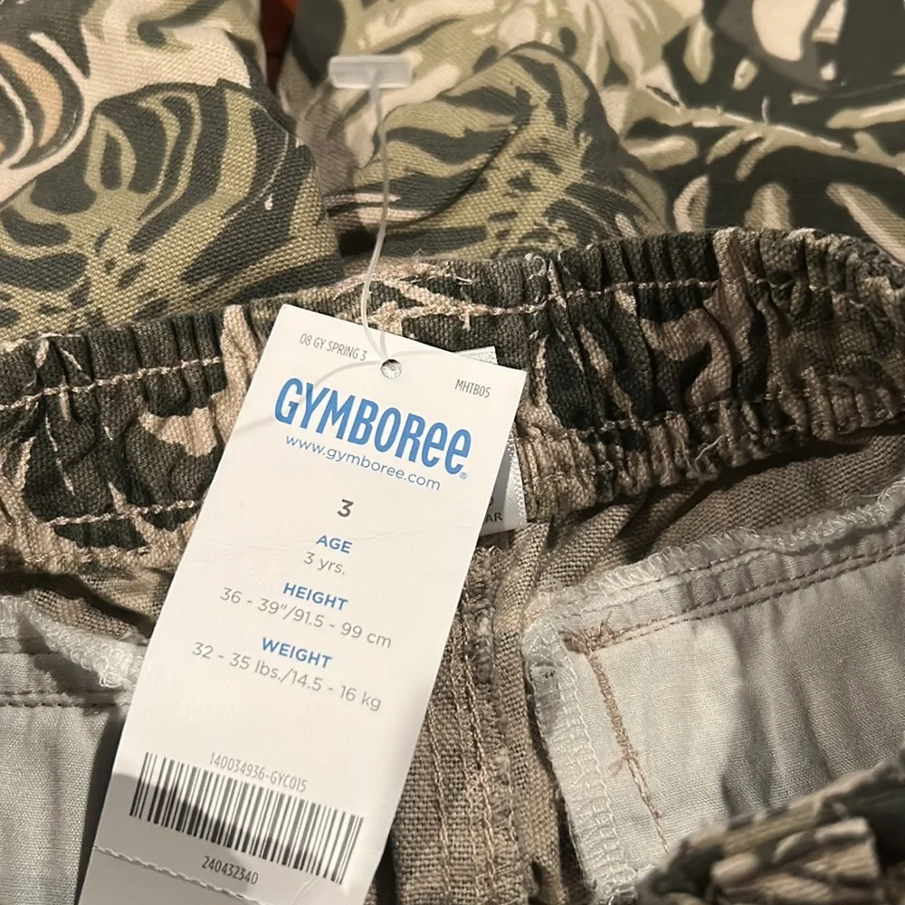 NWT Gymboree Global Surf Canvas Leaf Shorts Size 3